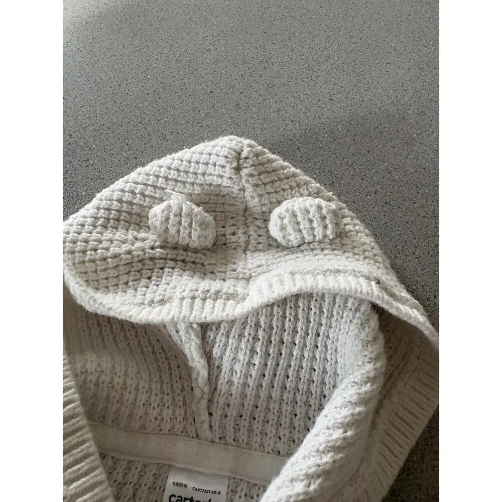 Carter's White Knit Sweater Jacket Size 3 Months